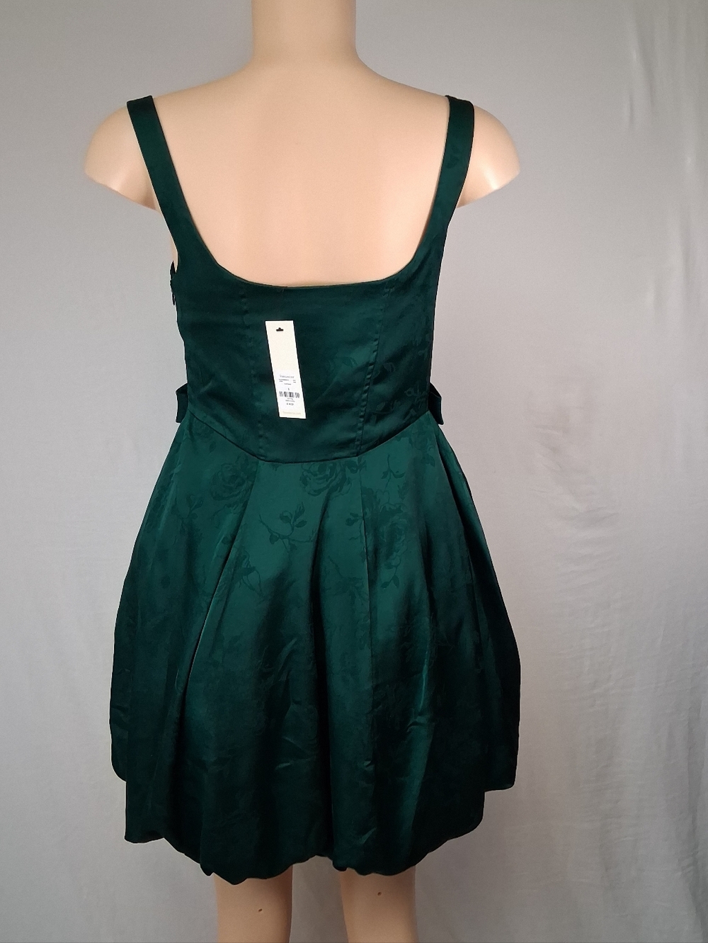 Francesca's Collections Dark Emerald Floral Jacquard Mini Dress Size S - Picture 9 of 17